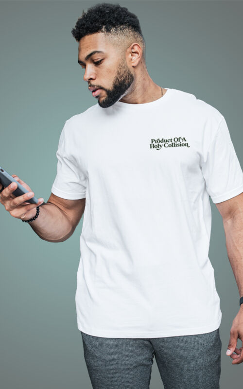 White Product Of A Holy Collision Tee Thumbnail